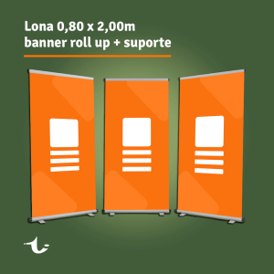 Banner Roll Up • Suporte em alumínio com lona personalizada