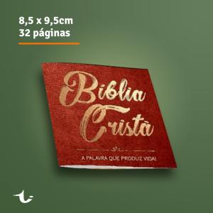 Bíblinha Cristã para Evangelização  •  Capa Vermelha Capa no papel couche laminado brilho e miolo em papel alta alvura Biblinha de Bolso tamanho 8,5x9,5cm Capa Colorida com Miolo Preto e Branco Brilho na capa Grampeado Material com 32 páginas de miolo para reflexão