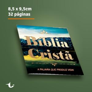 Bíblinha Cristã para Evangelização  •  Paisagem Reflexão Capa no papel couche laminado brilho e miolo em papel alta alvura Biblinha de Bolso tamanho 8,5x9,5cm Capa Colorida com Miolo Preto e Branco Brilho na capa Grampeado Material com 32 páginas de miolo para reflexão