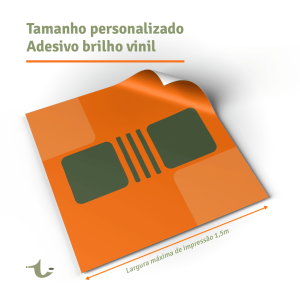Adesivo Brilho Vinil - Personalizado Adesivo Brilho Vinil Largura máxima de impressão 1,5m 4x0 Cores   Prazo de produção estimado entre 4 e 7 dias úteis.