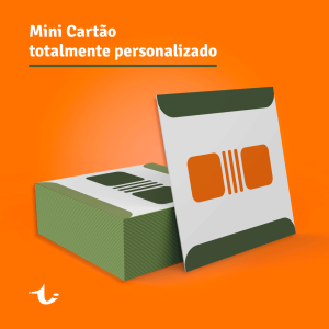 Mini Cartão Totalmente Personalizado      Nesta opção enviamos orçamento com as caracteristicas e quantidades solicitadas.