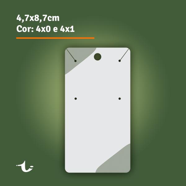 Tag Conjunto Brinco e Colar • 4,7x8,7cm  - 4x0 ou 4x1 Cores