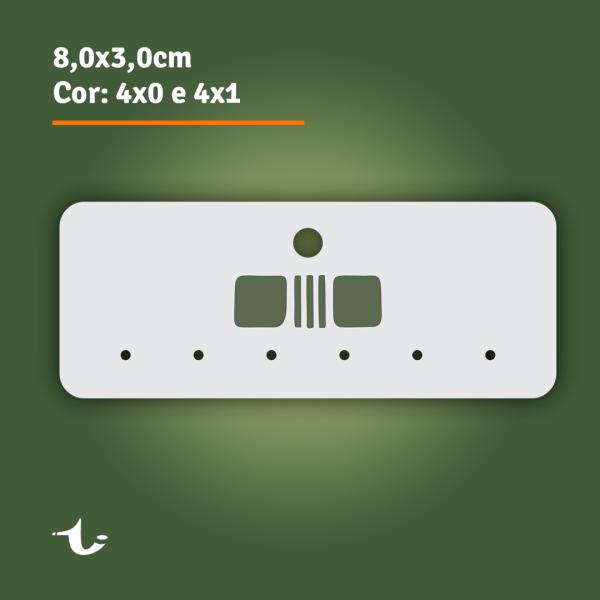 Tag para Argolas com 6 furos • 8,0x3,0cm - 4x0 ou 4x1 Cores