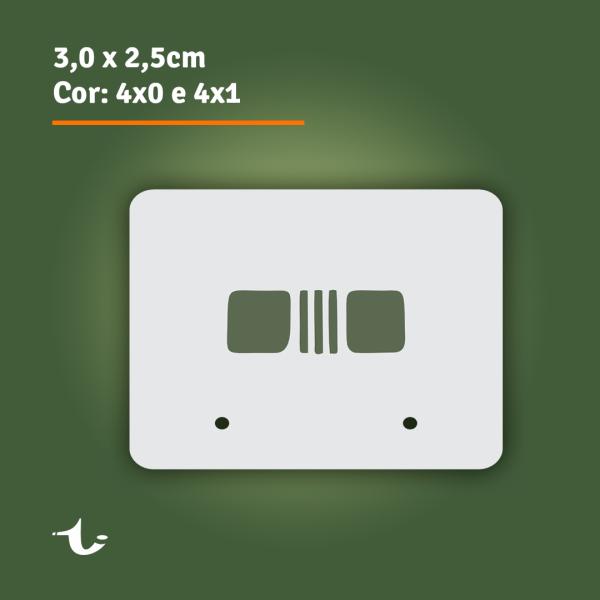 Tag para par de Brincos com 2 furos • 3,0x2,5cm - 4x0 ou 4x1 Cores