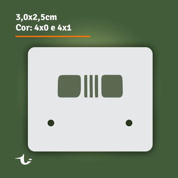Tag para par de Brincos com 2 furos • 3,0x2,5cm - 4x0 ou 4x1 Cores
